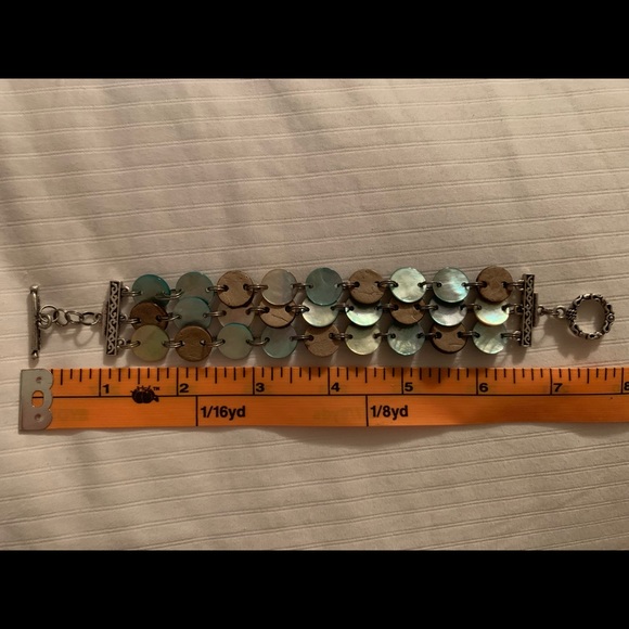 3 Strand aloha abalone and wood bracelet - Picture 6 of 7